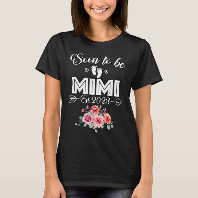 T-shirt 2023 Soon To Be Mimi Flower Pregnancy First Time G (Devant)