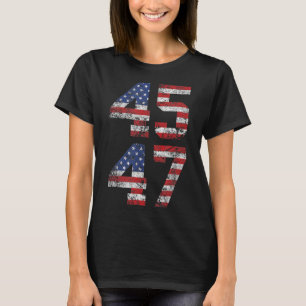 T-shirt 2024 45 47 Vintage American Flag Retro 4547 Us 202