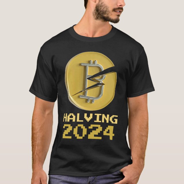 T-shirt 2024 Bitcoin Halving Crypto Cryptocurrency Halveni (Devant)