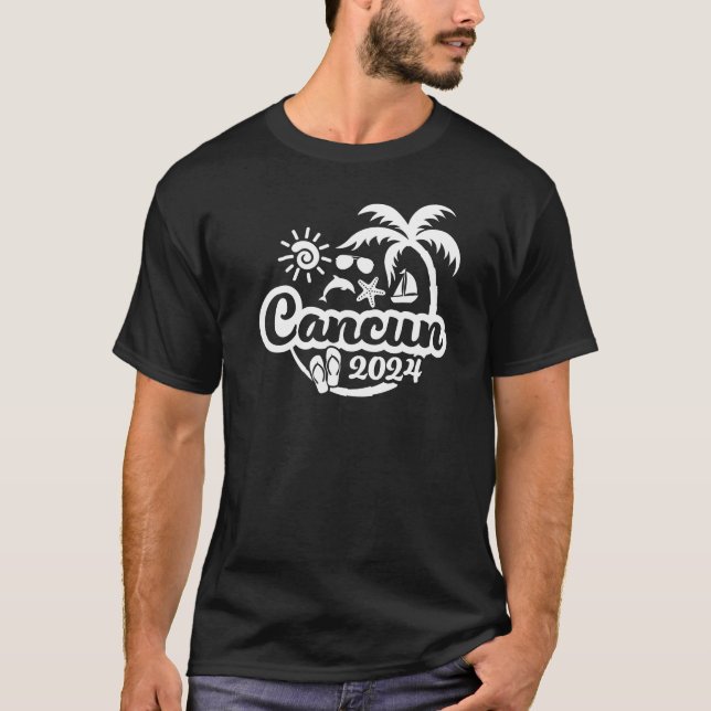 T-shirt 2024 Cancun Vacances ou Voyage Design (Devant)