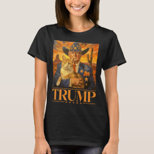 T-shirt 2024 Et Cat Western Cowboy Patriotic 4 juillet