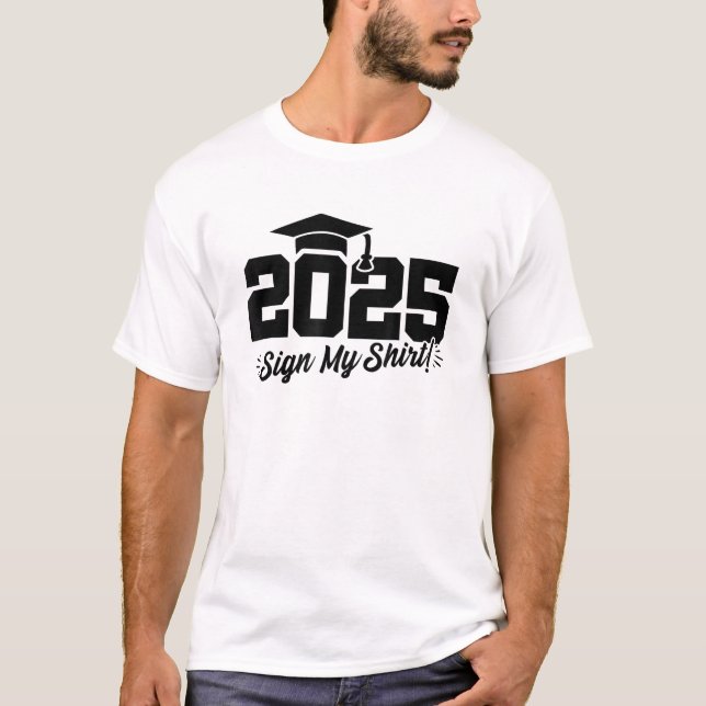 T-shirt 2025 Diplôme supérieur, Classe de 2025, Autographe (Devant)