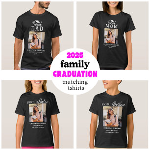 T-shirt 2025 Famille Fier Papa Graduation Correspondance