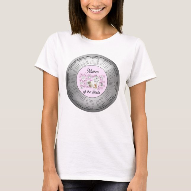 T-shirt 2026 Calendrier Mariage Mère de la mariée Tee (Devant)