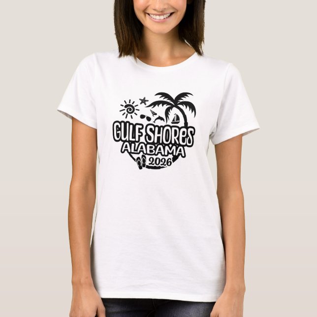 T-shirt 2026 Gulf Shores Alabama Vacation or Trip (Devant)
