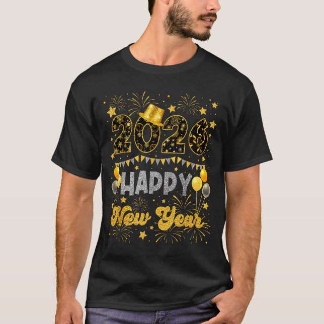 T-shirt 2026 Happy New Year Eve Celebration Firework Men W (Devant)