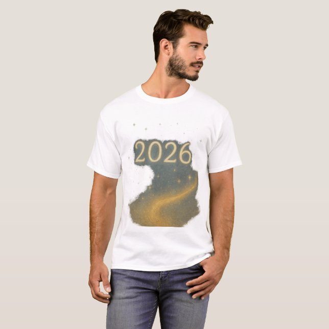 T-shirt 2026 Magic of New Beginnings Dreamy Golden Sky (Devant entier)