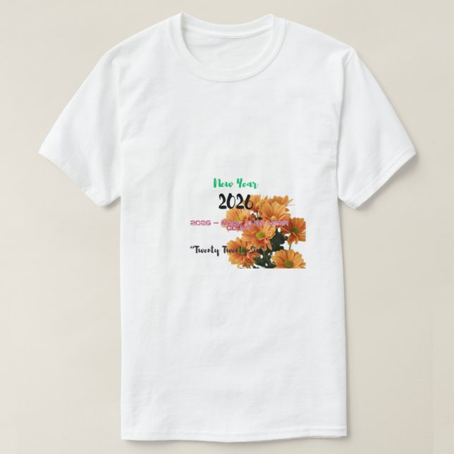 T-shirt 2026 New Year Cosmic Flower Galaxy  (Design devant)