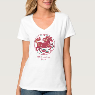 T-shirt 2026 Year of the Fire Horse Chinese Zodiac Luck