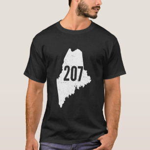 T-shirt 207 Maine State Area Code Outline Pride