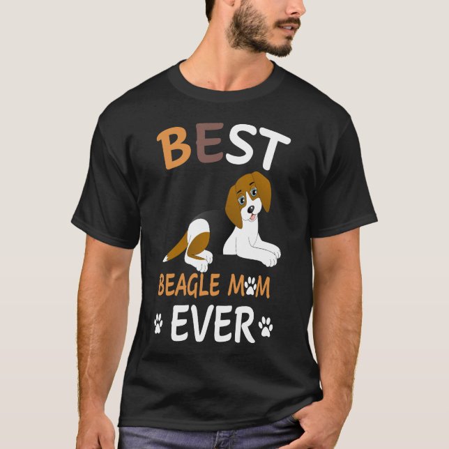 T-shirt 208 Meilleur Beagle maman jamais (Devant)