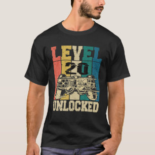 T-shirt 20 Anniversaire Joueur Joueur Joueur 20 Ans Niveau