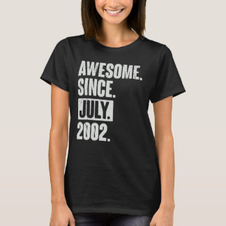 T-shirt 20 Ans 20 Anniversaire Awesome depuis Juillet 2000
