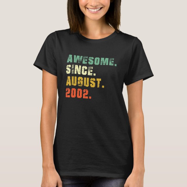 T-shirt 20 Ans 20 Anniversaire Awesome depuis le 20 Août (Devant)