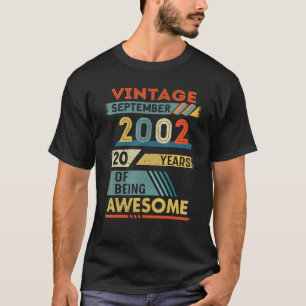 T-shirt 20 ans 20 ans Anniversaire Vintage septembre 2002
