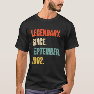 T-shirt 20 ans 20e anniversaire Légendaire depuis septembr