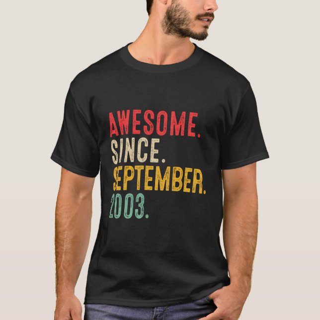T-shirt 20 Ans Awesome Depuis Septembre 2003 20E Birt (Devant)