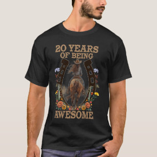 T-shirt 20 Ans De Fille Géniale - Fille Chevaux Sauvages