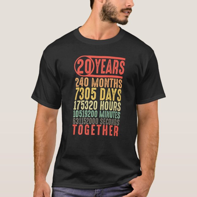 T-shirt 20 ans ensemble 20e anniversaire Couples mariés (Devant)