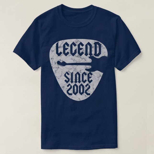 T-shirt 20 ans Guitariste Né en 2002 20e anniversaire B (Design devant)