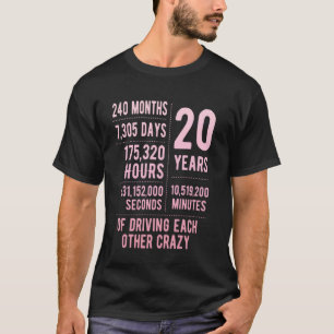 T-shirt 20 ans mariés Funny 20e anniversaire de Mariage