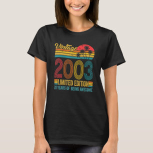 T-shirt 20 ans Retro Vintage 2003 20e anniversaire 2