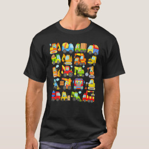 T-shirt 20 véhicules de construction pelleteuses camions c