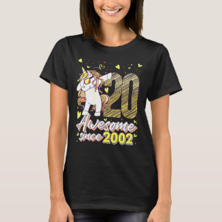 T-shirt 20 Year Old Unicorn Dabbing 20th Birthday Girl Uni