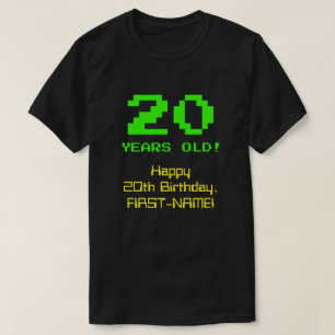 T-shirt 20e anniversaire : Amusant, 8 bits Look, Nerdy / G