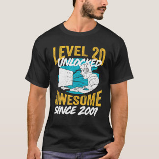 T-shirt 20E Anniversaire Cadeau Niveau 20 Déverrouillé Mag
