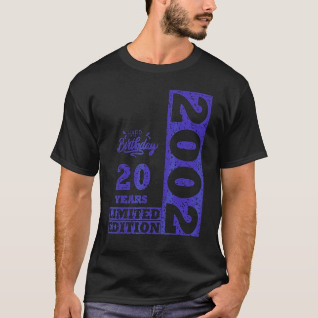 T-shirt 20e anniversaire garçon fille 20 ans 2002 (Devant)