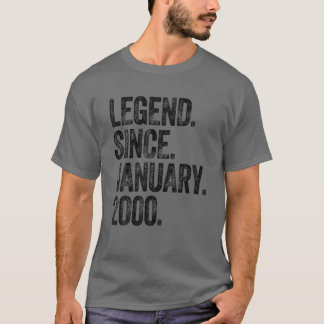 T-shirt 20E Anniversaire Janvier Né 20 Ans Légende Depuis