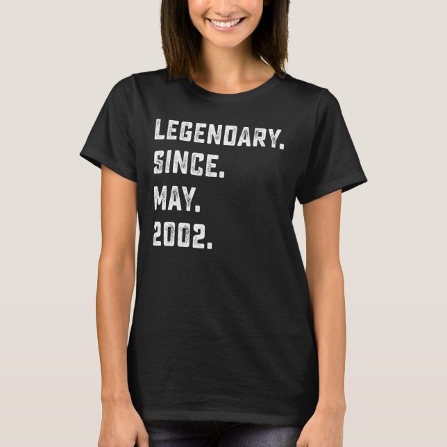 T-shirt 20e anniversaire Légendaire depuis mai 2002 20 ans (Devant)