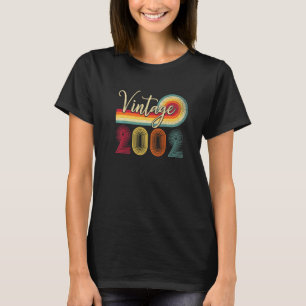 T-shirt 20e anniversaire Vintage 2002 20 ans Hommes femmes