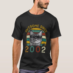 T-shirt 20E Anniversaire Vintage Chat 20 Ans Drôle Awesome