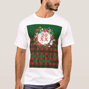 T-shirt 20XX Bonne année! Motif écossais