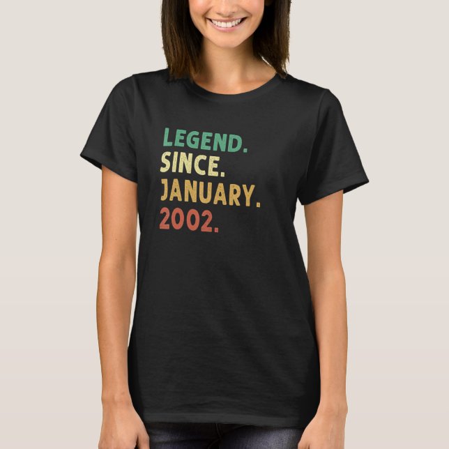 T-shirt 21 ans de légende depuis janvier 2002 21e naissanc (Devant)