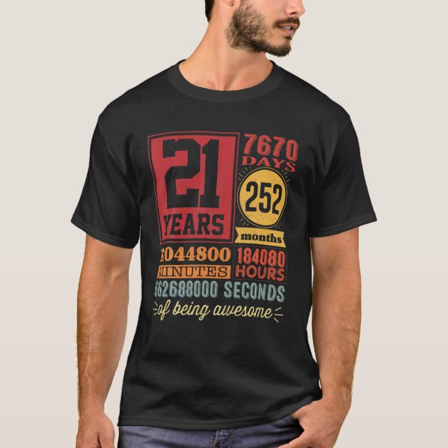 T-shirt 21 Ans D'Être Awesome Drôle 21E Anniversaire Homme (Devant)