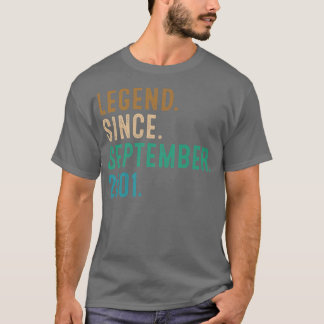 T-shirt 21 Ans Légende Cadeau depuis Septembre 2001 21