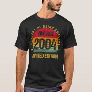 T-shirt 21 Ans Vingt et unième 2004 Vintage 21e anniversai