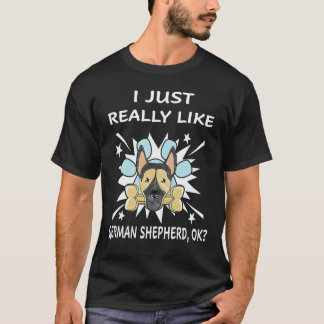 T-shirt 21 J'aime vraiment beaucoup les bergers allemands 
