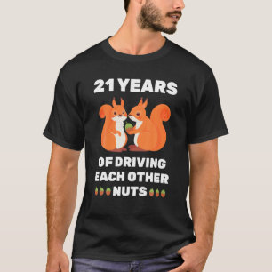 T-shirt 21E 21 Anniversaire De Mariage Drôle Couple Pour