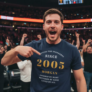 T-shirt 21e anniversaire 2005 Personnalisé Nom personnalis