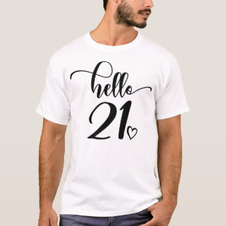 T-shirt 21E Anniversaire Bonjour 21 Pour Les Femmes Mets D