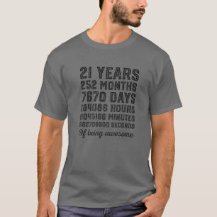 T-shirt 21E Anniversaire Formidable Compte à rebours Anni