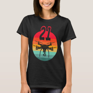 T-shirt 21e Anniversaire I Télécommande Rétro Drones Avec 