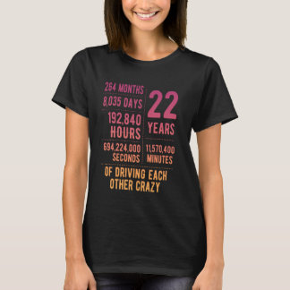 T-shirt 22 ans mariés Funny 22e anniversaire de Mariage