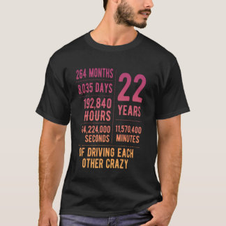 T-shirt 22 ans mariés Funny 22e anniversaire de Mariage