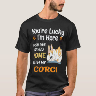 T-shirt 22 J'aurais pu rester à la maison avec Corgi