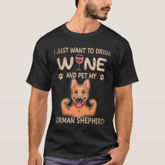 T-shirt 22 Je veux juste boire du vin et caresser mon berg